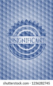 Insignificant blue emblem with geometric pattern.