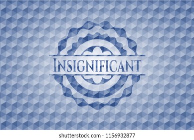 Insignificant blue hexagon badge.