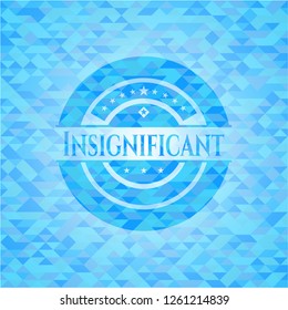 Insignificant light blue emblem. Mosaic background
