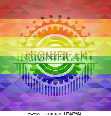 Insignificant on mosaic background with the colors of the LGBT flag