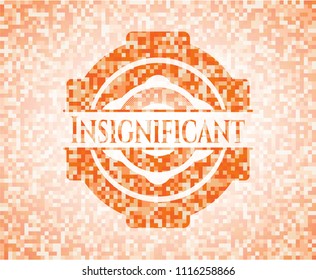Insignificant orange mosaic emblem with background