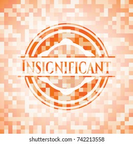 Insignificant orange mosaic emblem with background