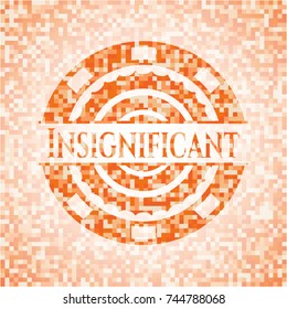 Insignificant orange mosaic emblem with background