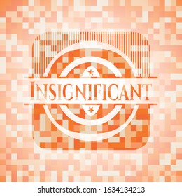 Insignificant orange tile background illustration. Square geometric mosaic seamless pattern with emblem inside.
