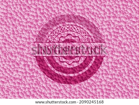Insignificant pink emblem with bubbles background. Vintage. Vector Illustration. Detailed. 