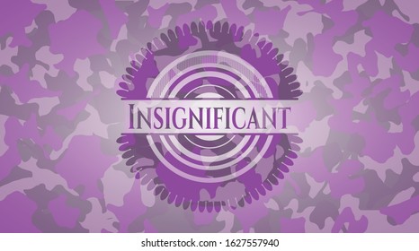 Insignificant pink written on a camo texture. Vector Illustration. Detailed.