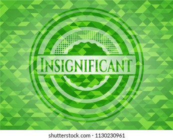 Insignificant realistic green emblem. Mosaic background