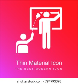 Insolent red and pink gradient material white icon minimal design