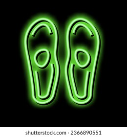 insoles for treatment flat feet neon light sign vector. insoles for treatment flat feet illustration