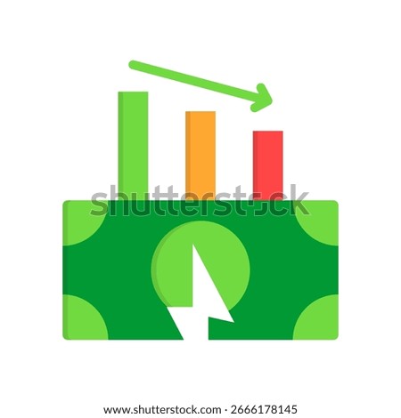 Insolvency Icon Flat Vector Illustration
