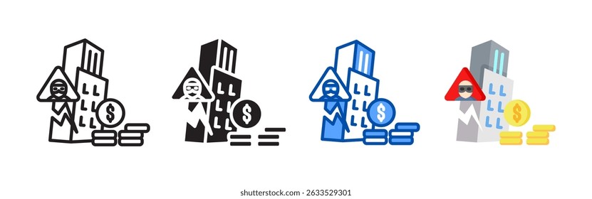 Pacote do conjunto de ícones de insolvência. Coleção de ícones de estilo múltiplo perfeita para sites, aplicativos e apresentações. Coleção de ícones de vetor simples