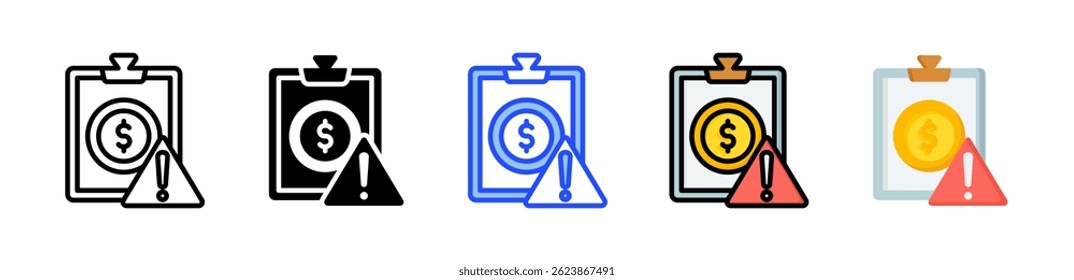 Insolvency Notice Icon Collection With Multiple Styles