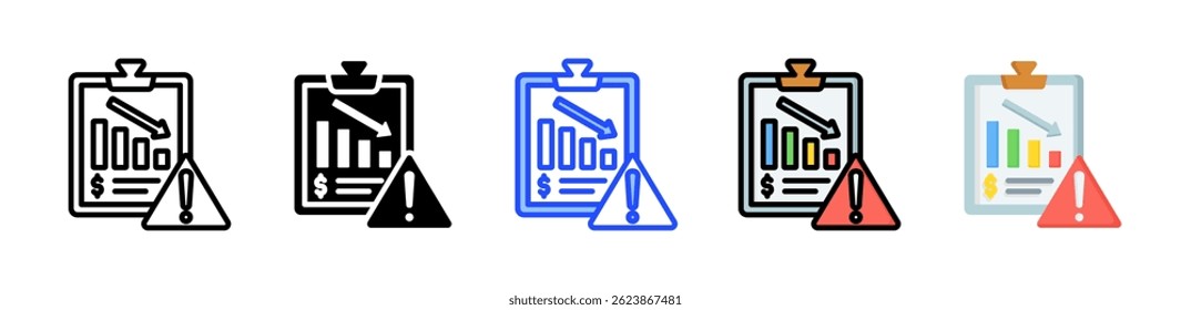 Insolvency Warning Icon Collection With Multiple Styles