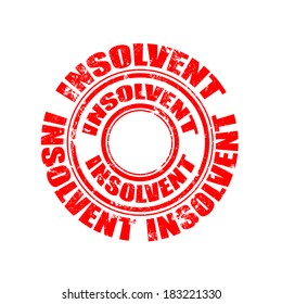 insolvent grunge stamp with on vector illustration