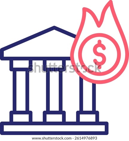 Insolvent Icon Color Vector Illustration