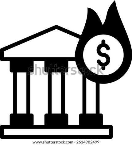 Insolvent Icon Mixed Vector Illustration