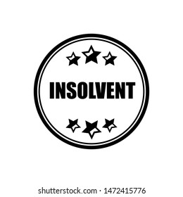 insolvent stamp. rubber stamp with the text insolvent. insolvent label, badge, logo,seal