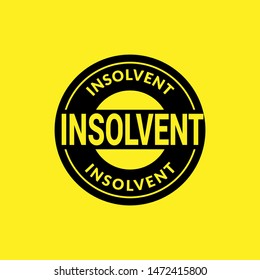 insolvent stamp. rubber stamp with the text insolvent. insolvent label, badge, logo,seal