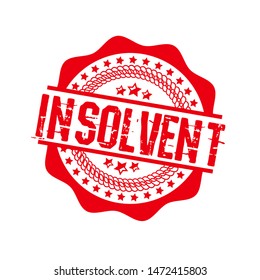 insolvent stamp. rubber stamp with the text insolvent. insolvent label, badge, logo,seal
