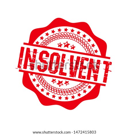 insolvent stamp. rubber stamp with the text insolvent. insolvent label, badge, logo,seal