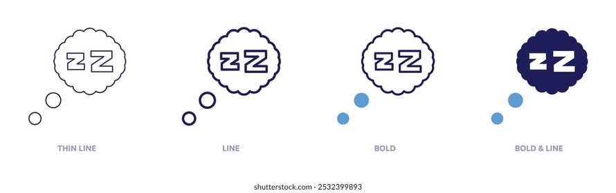 Insomnia advice icon in 4 different styles. Thin Line, Line, Bold, and Bold Line. Duotone style. Editable stroke.