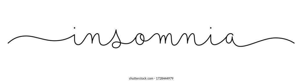 Banner de caligrafía en monolina vectorial negro INSOMNIA con swaps