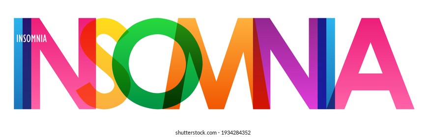 INSOMNIA colorful vector typography banner isolated on white background