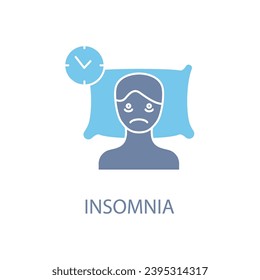 icono de línea de concepto de insomnio. Ilustración de elemento simple. diseño de símbolo de contorno de concepto de insomnio.