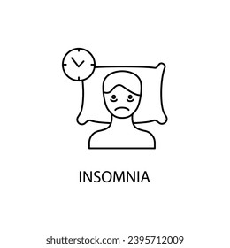 insomnia concept line icon. Simple element illustration. insomnia concept outline symbol design.