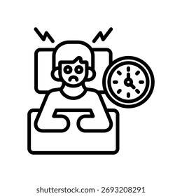 Ilustração do vetor da linha do ícone da insônia
