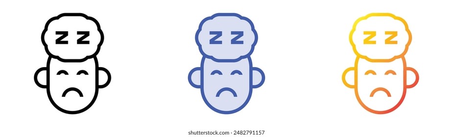 insomnia icon. Linear, Blue Fill and Gradient Style Design Isolated On White Background