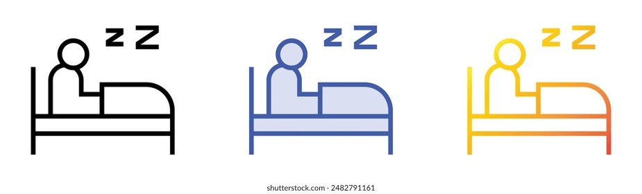 insomnia icon. Linear, Blue Fill and Gradient Style Design Isolated On White Background