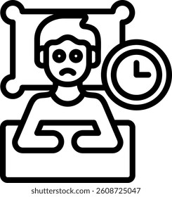 Insomnia Icon Outline Vector Illustration