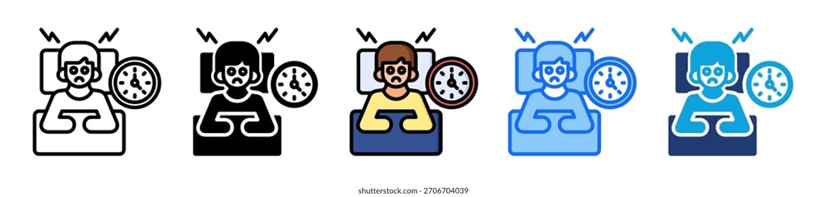 Conjunto de iconos de insomnio Ilustración vectorial de Colección de estilo múltiple