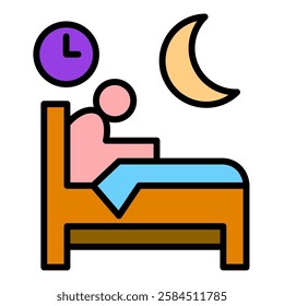 Insomnia Icon, Sleepless disorder, depression