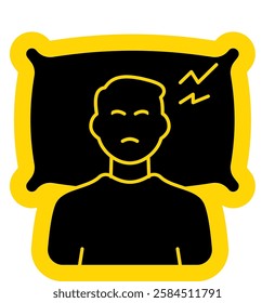 Insomnia Icon, Sleepless disorder, depression