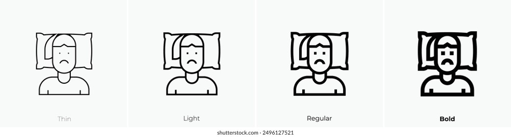 insomnia icon. Thin, Light Regular And Bold style design isolated on white background