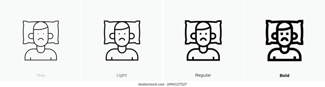 insomnia icon. Thin, Light Regular And Bold style design isolated on white background