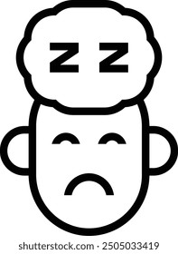 insomnia icon. Thin linear style design isolated on white background