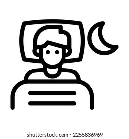 insomnia line icon illustration vector graphic