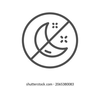Insomnia line icon. No sleep sign. Night sleeplessness symbol. Quality design element. Linear style insomnia icon. Editable stroke. Vector
