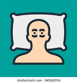 Insomnia Minimal Color Flat Line Stroke Icon Pictogram Symbol Illustration