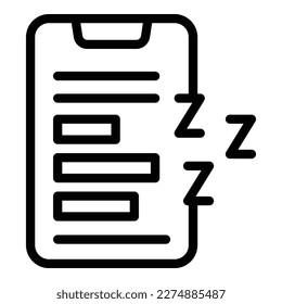 Insomnia phone app icon outline vector. Bed person. Night dream