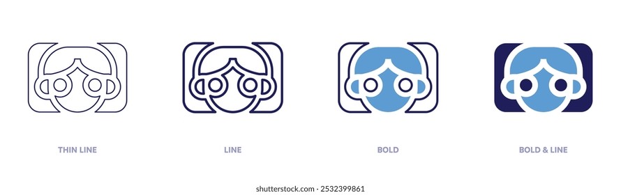 Insomnia relief icon in 4 different styles. Thin Line, Line, Bold, and Bold Line. Duotone style. Editable stroke.