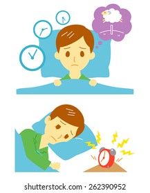 Insomnia, sleeplessness, man