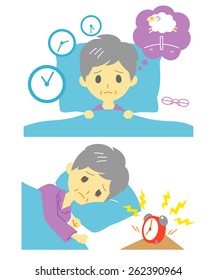 Insomnia, sleeplessness, old woman