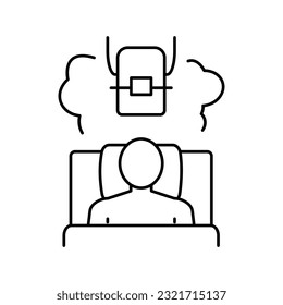 el diente del insomnio marca el vector del icono de línea. signo de las llaves de los dientes del insomnio. símbolo de contorno aislado ilustración negra