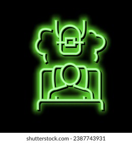 insomnia tooth braces neon light sign vector. insomnia tooth braces illustration