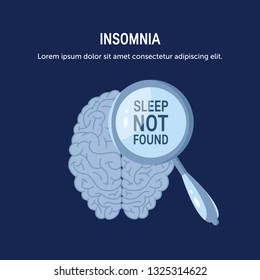 Insomnia vector concept. Template for posters, web banners, articles, infographics etc.