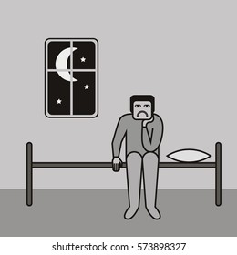 Insomnia vector illustration.